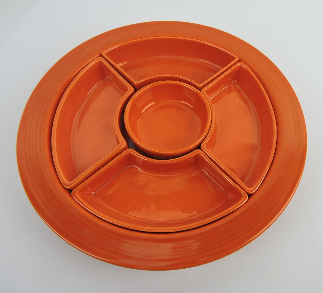 Fiesta relish tray, all red (1 of 1)