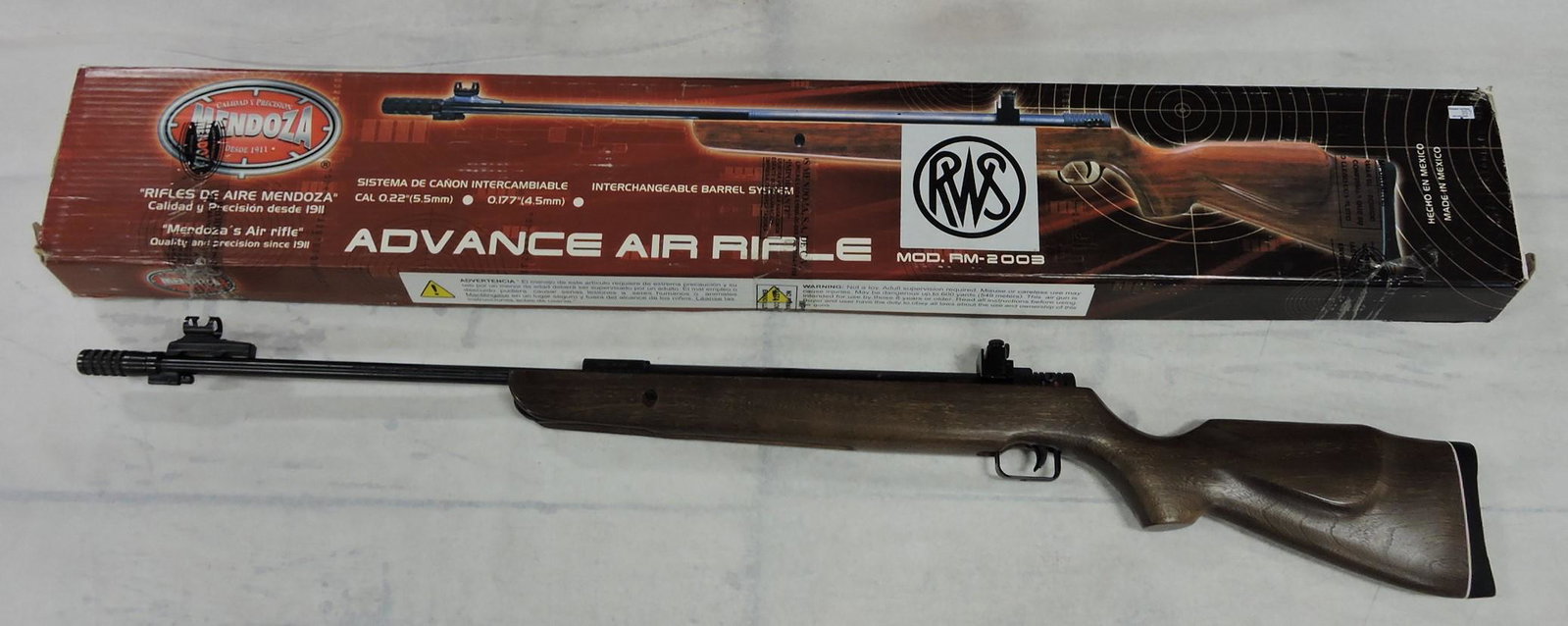 Caddy Precision Mendoza Advance: Air Rifle, Model RM-2003, .177 and .22 caliber, with box