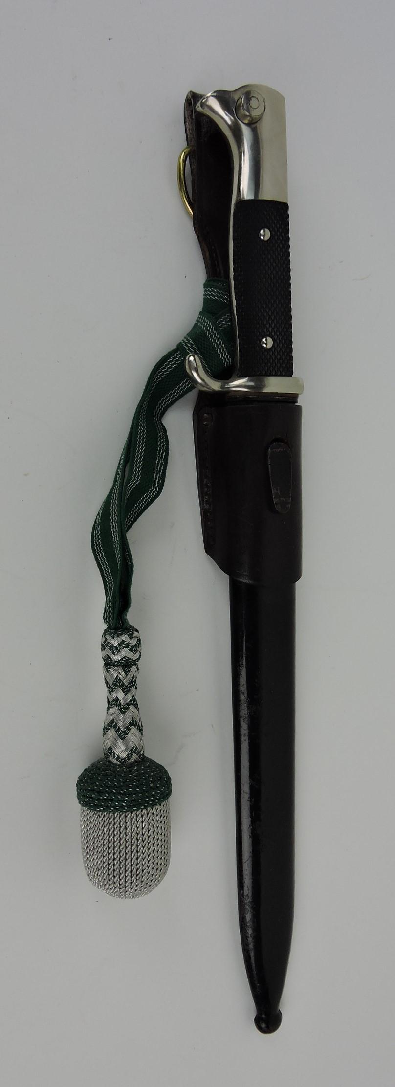 WWII German dress bayonet with: troddel and sheath, marked Horster, Solingen, 14 1/2"