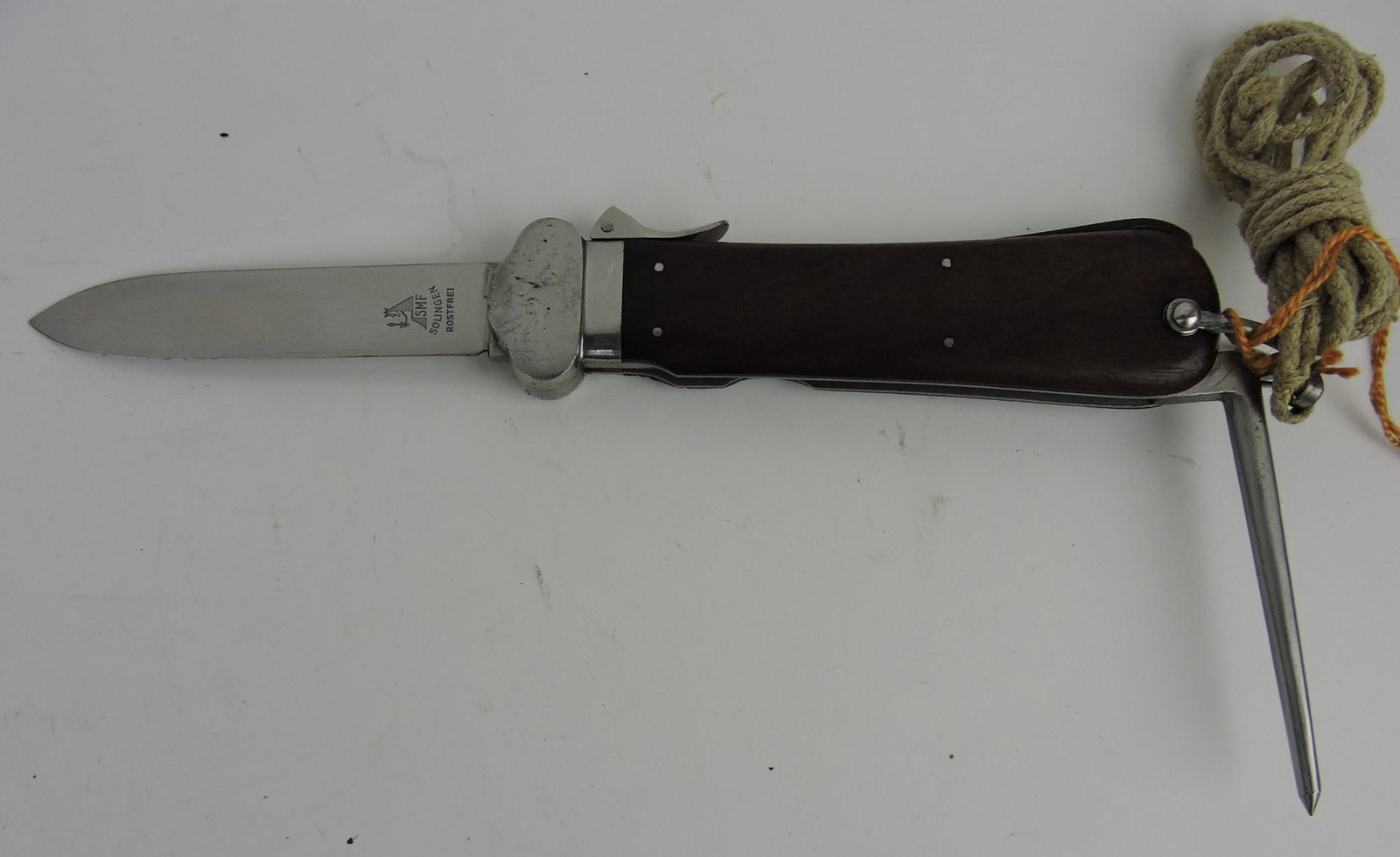 WWII German paratrooper gravity knife,: SMS Solingen Rostfrei