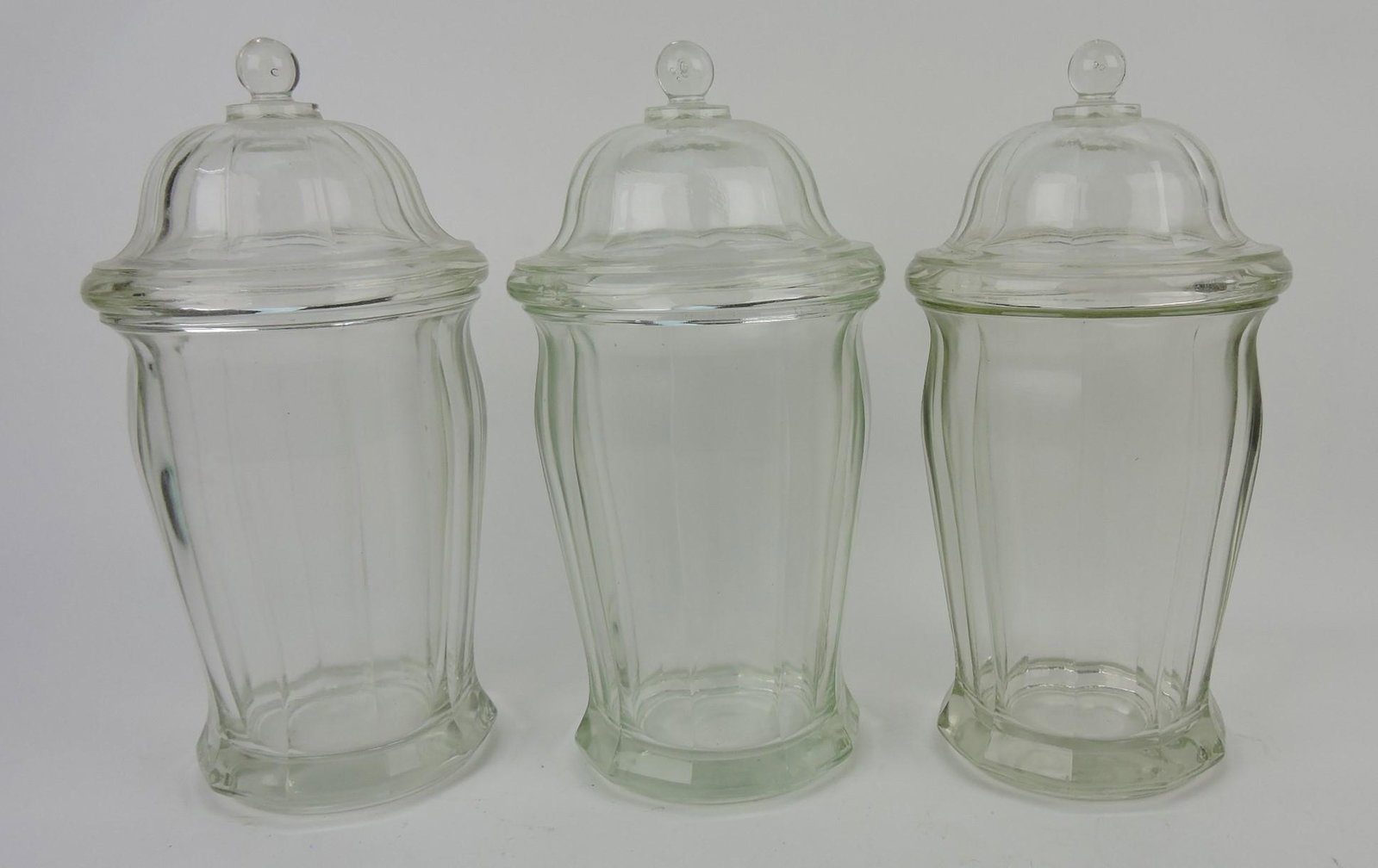 Glass general store countertop set: of 3 display jars, 11"