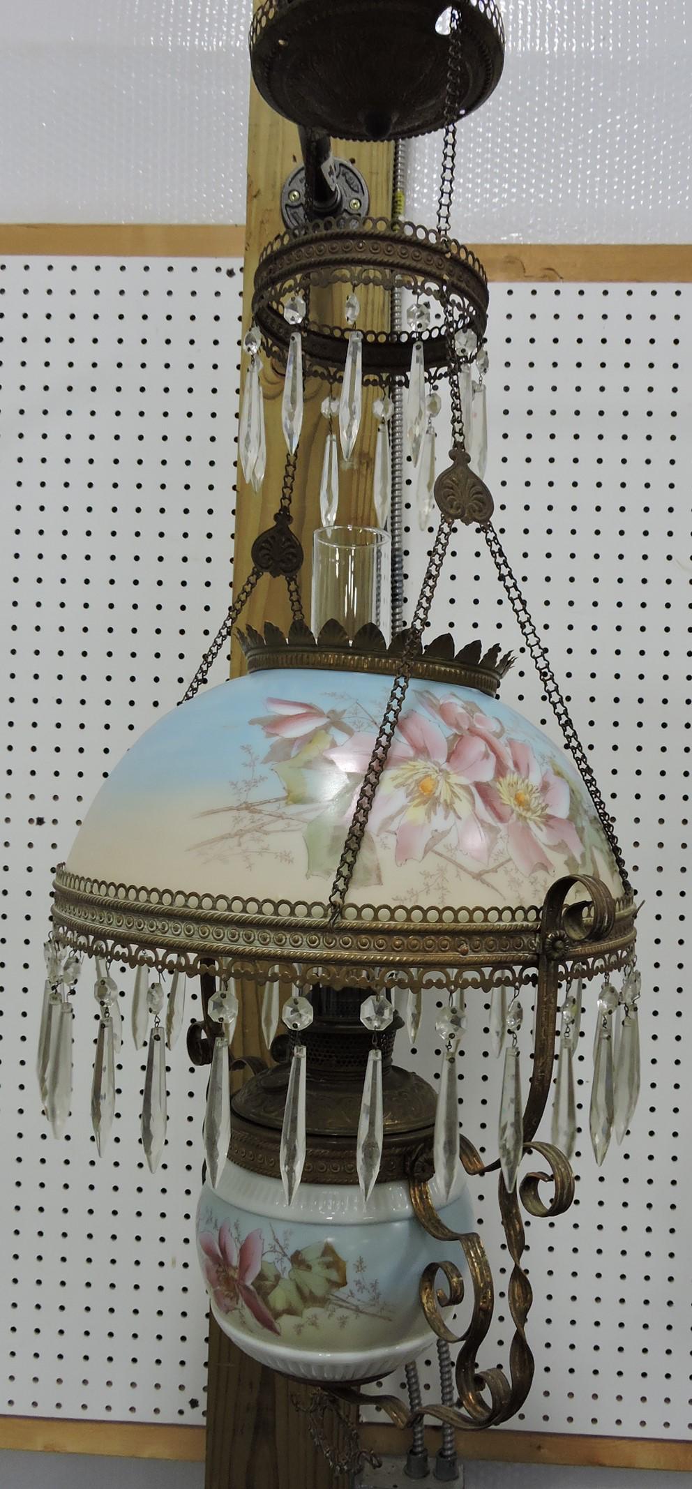 Brass antique hanging kitchen lamp, (1 of 1)