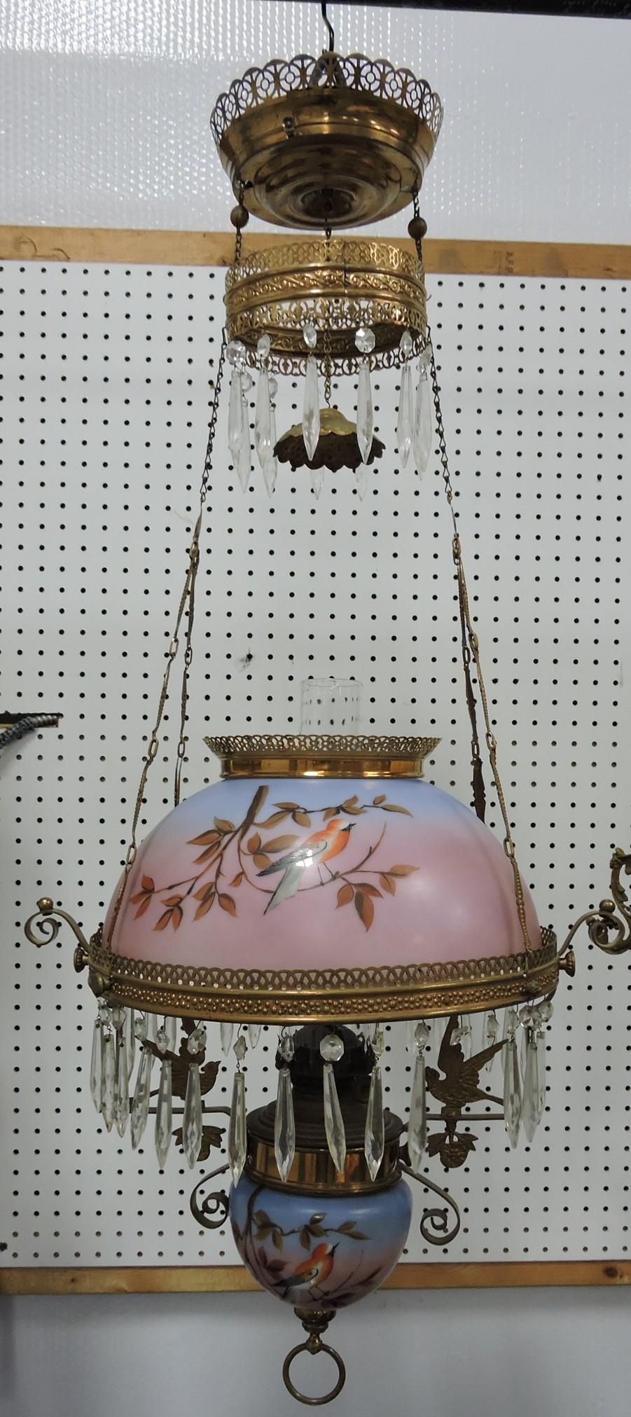 Antique brass pull down kitchen lamp (1 of 1)