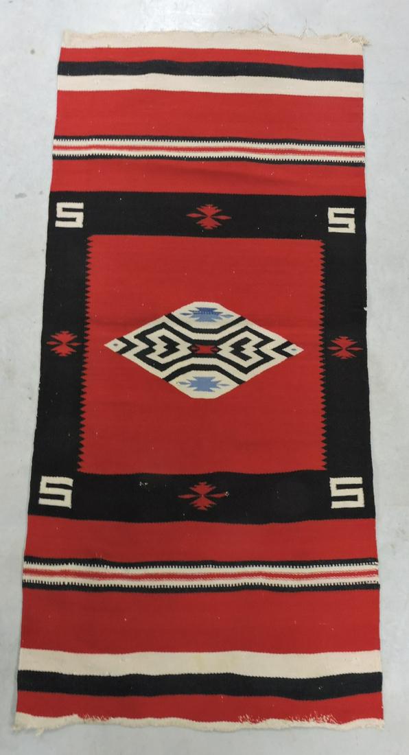American Indian Navajo rug, 3'10" x 1'10": .
