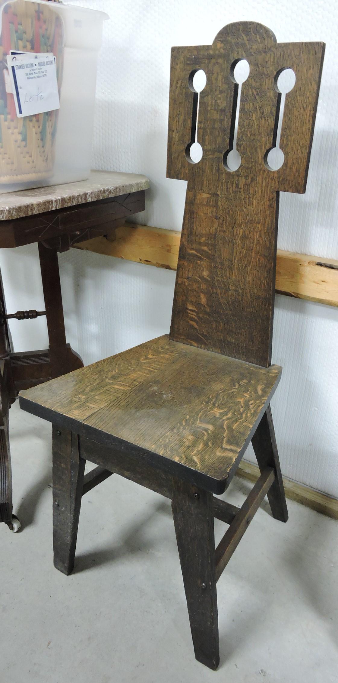 Oak Mission Arts & Crafts high back (1 of 1)