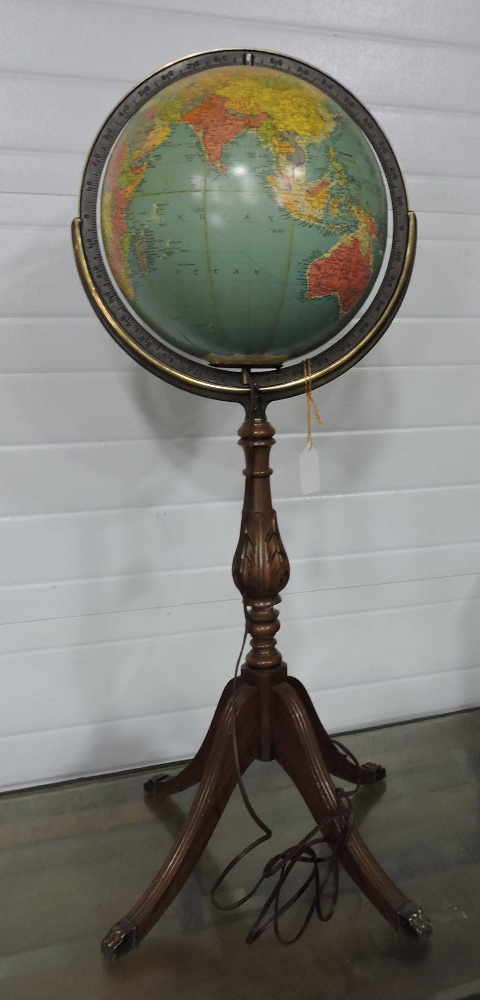 World globe on stand, glass lighted (1 of 1)