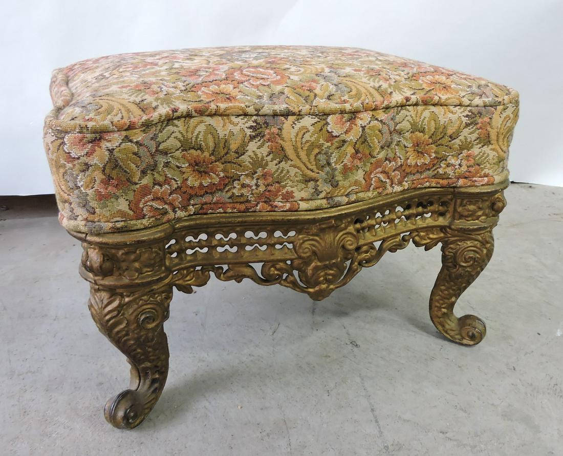 Cast iron footstool, 14"w, 11"d, 10"h (1 of 1)