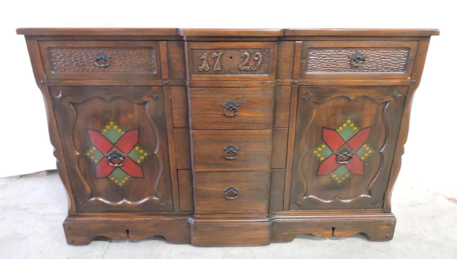 English oak sideboard, 1729 in center, (1 of 1)