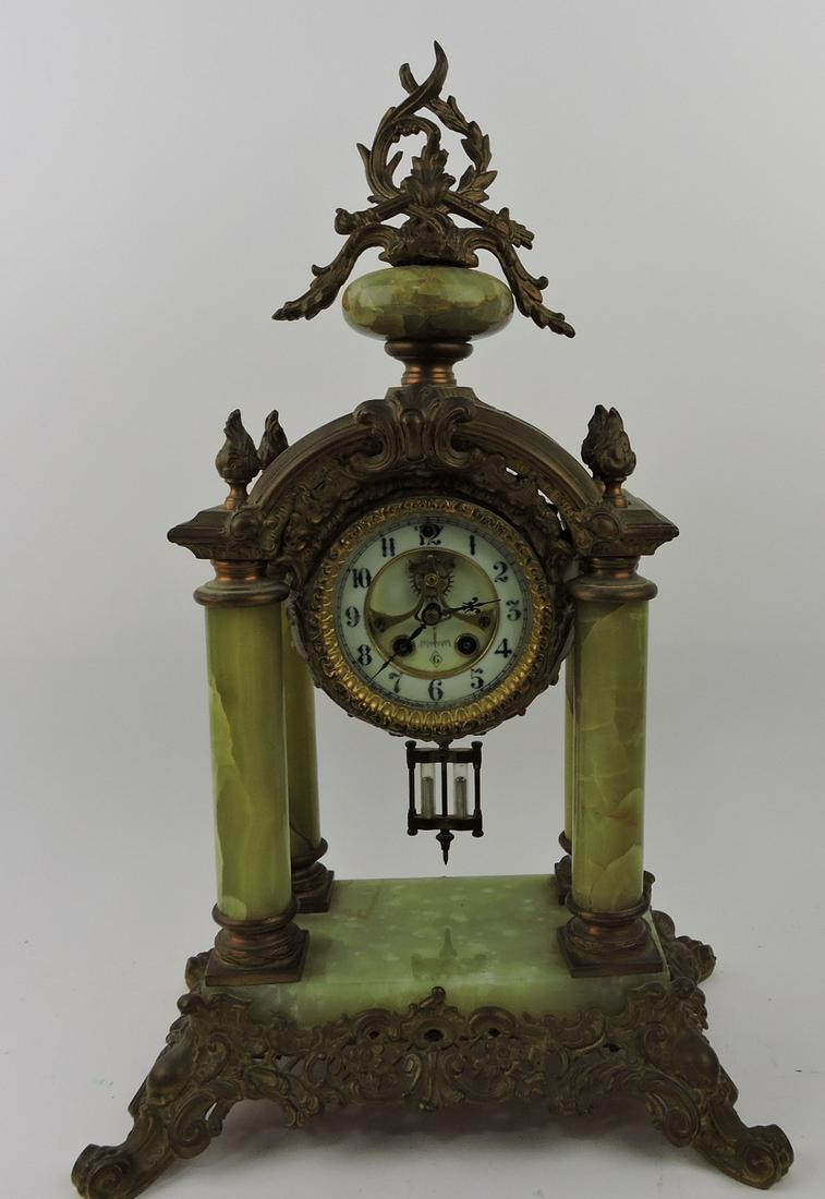 Gilbert brass and green onyx shelf (1 of 1)