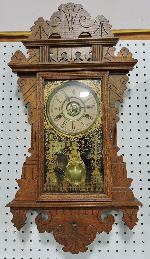 New Haven oak wall clock, 27", (1 of 1)