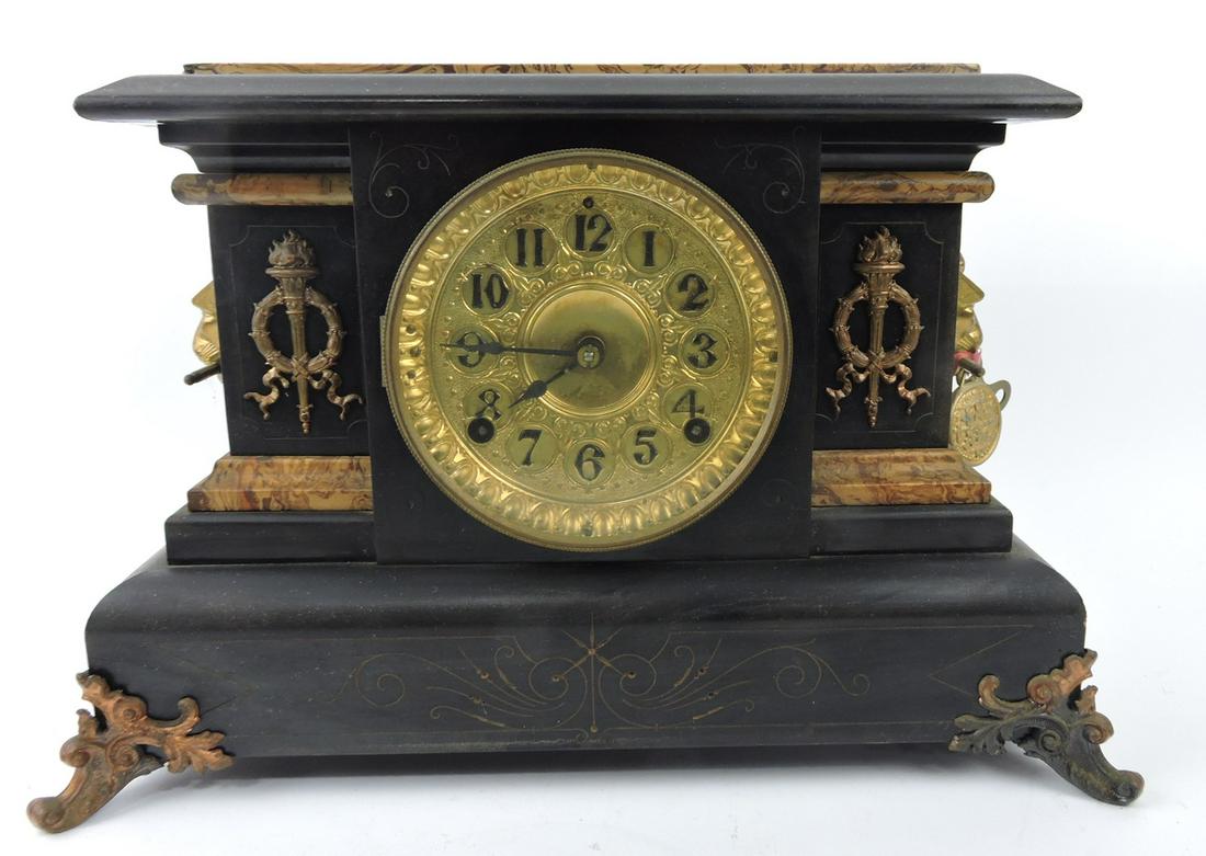 Seth Thomas black mantle clock, (1 of 1)