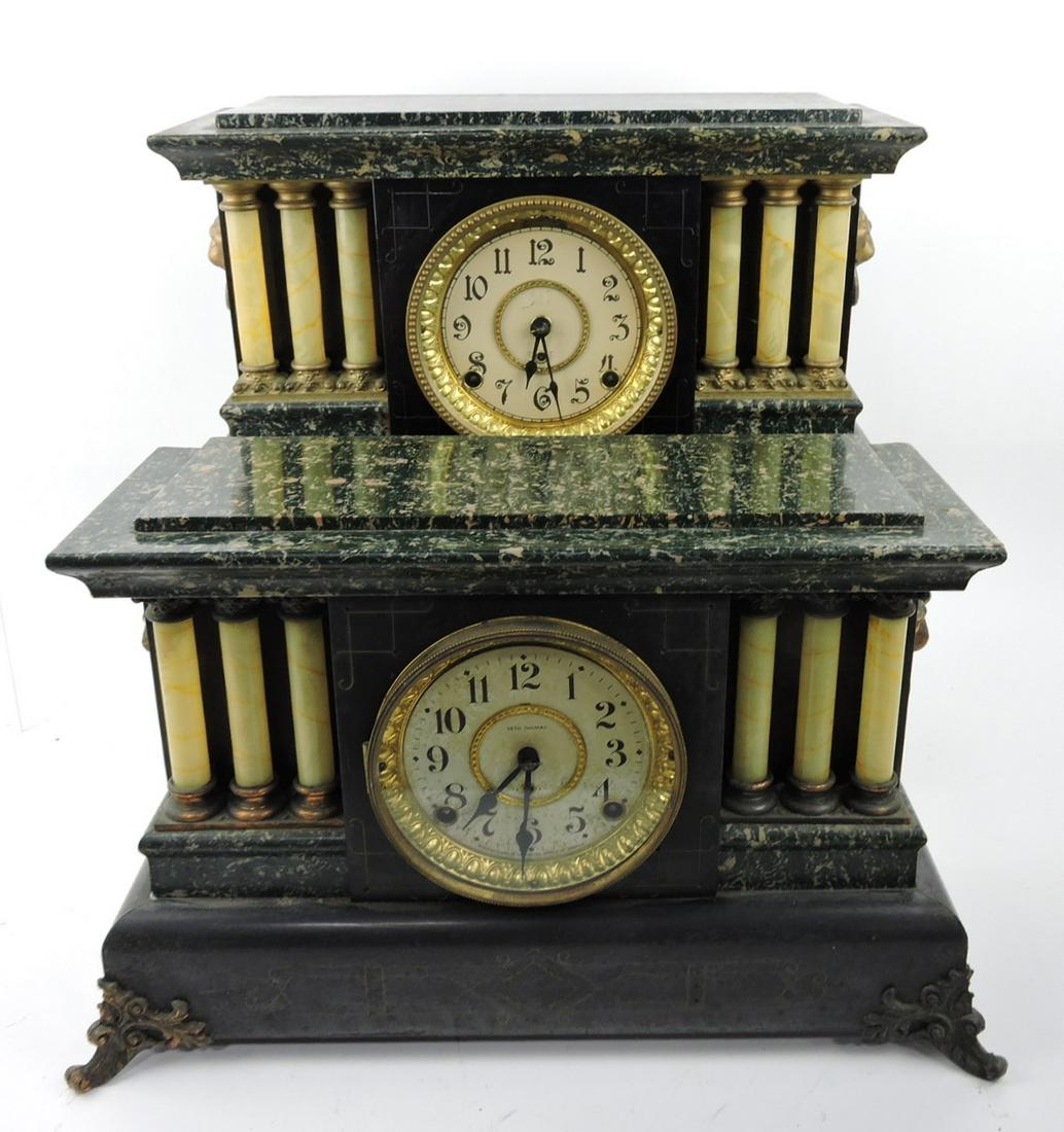 Seth Thomas lot of 2 black mantle clocks (1 of 1)