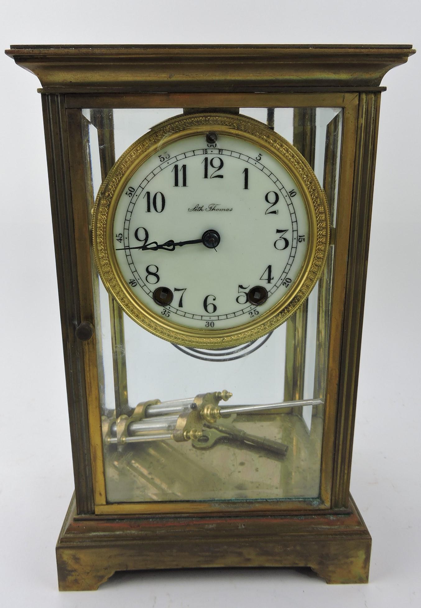 Seth Thomas carriage clock, 11", key (1 of 1)