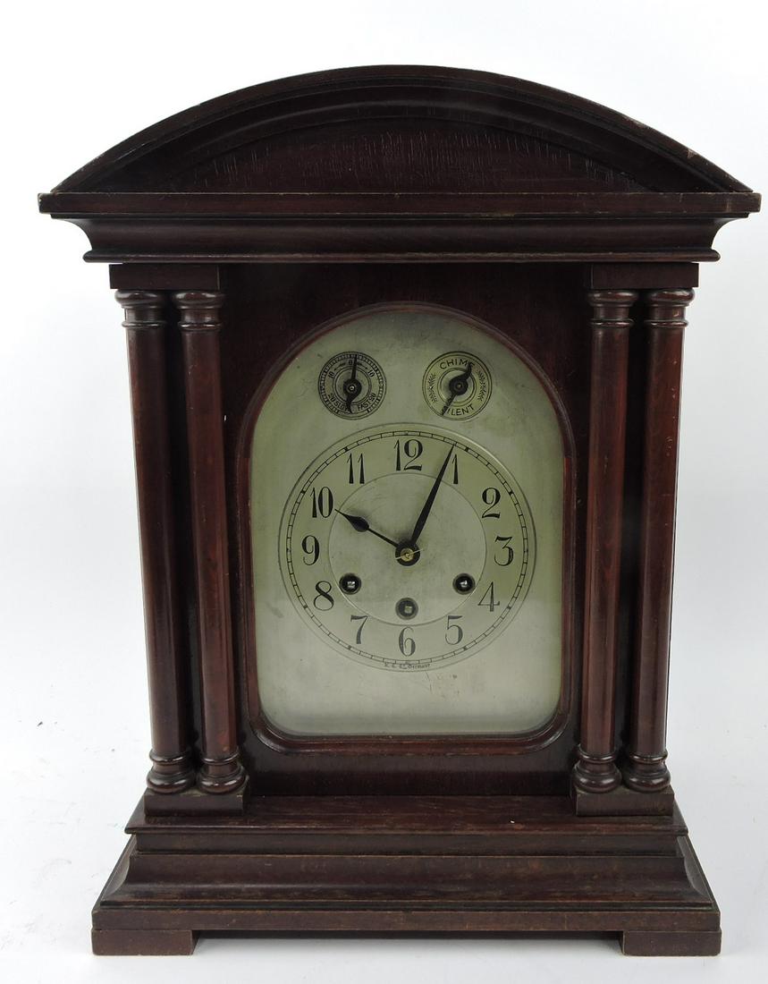 German shelf clock, 17", key and (1 of 1)