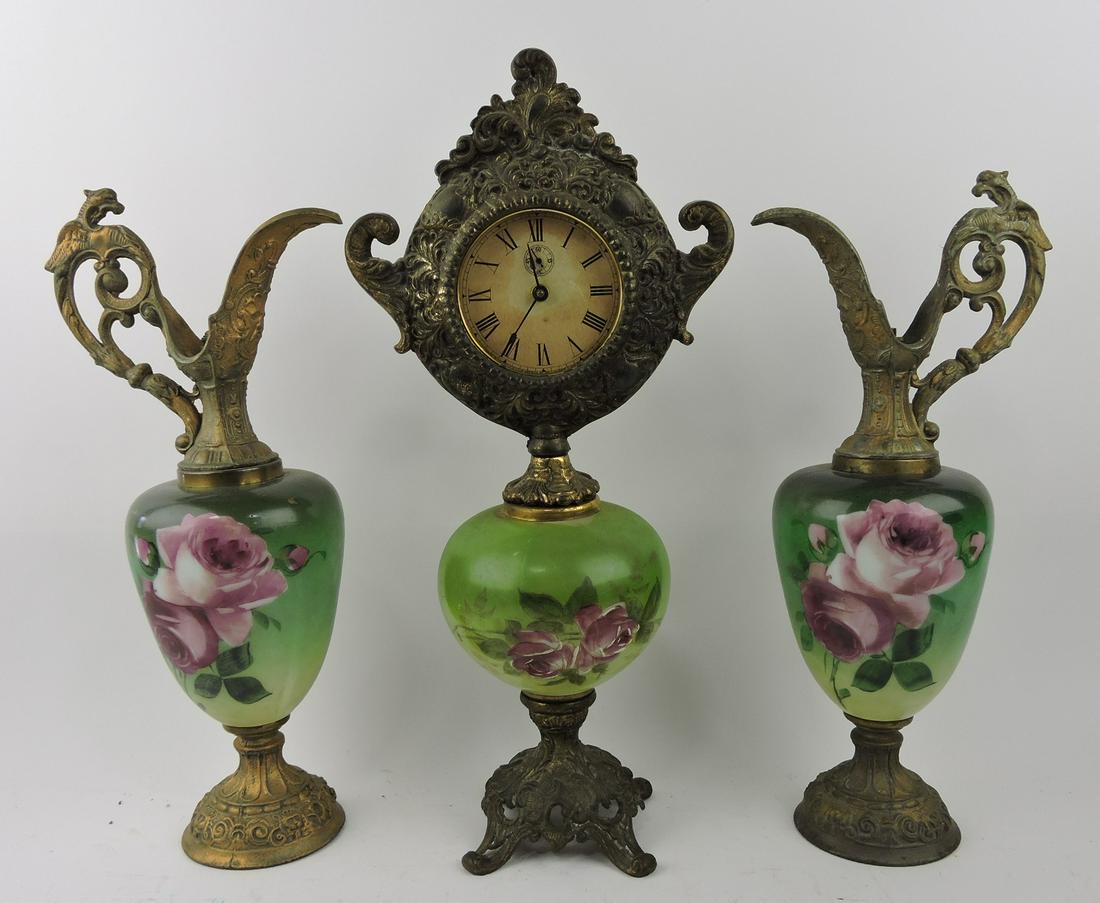 Gilbert 3 piece garniture mantle clock, (1 of 1)