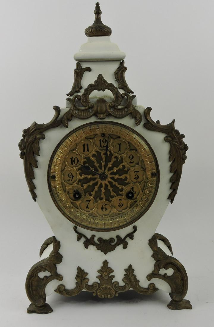 Iron mantle clock, 17": .