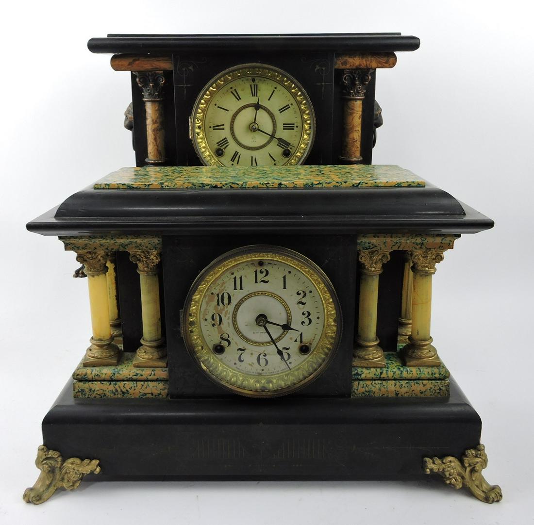 Seth Thomas lot of 2 black mantle (1 of 1)