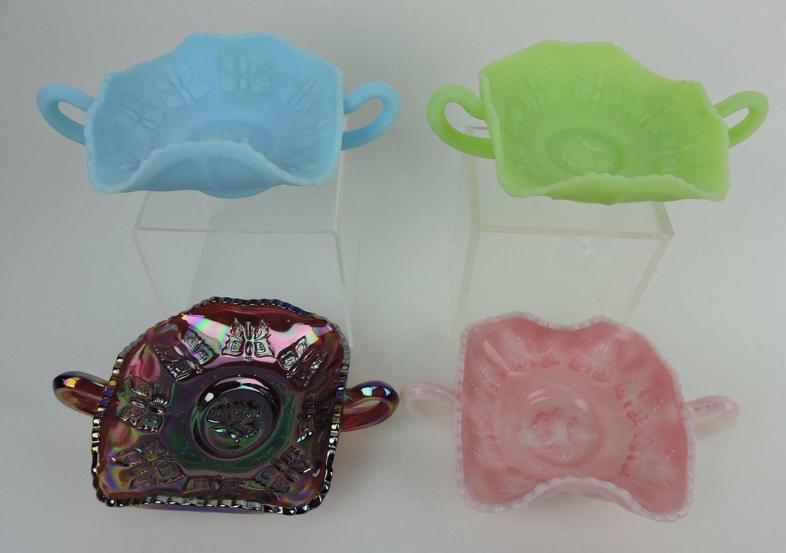 Fenton lot of 4 butterfly two handled (1 of 1)
