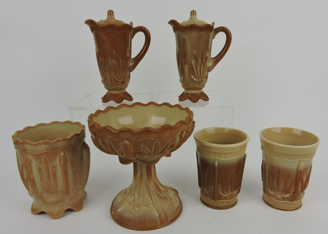 Greentown chocolate glass cactus lot (1 of 1)