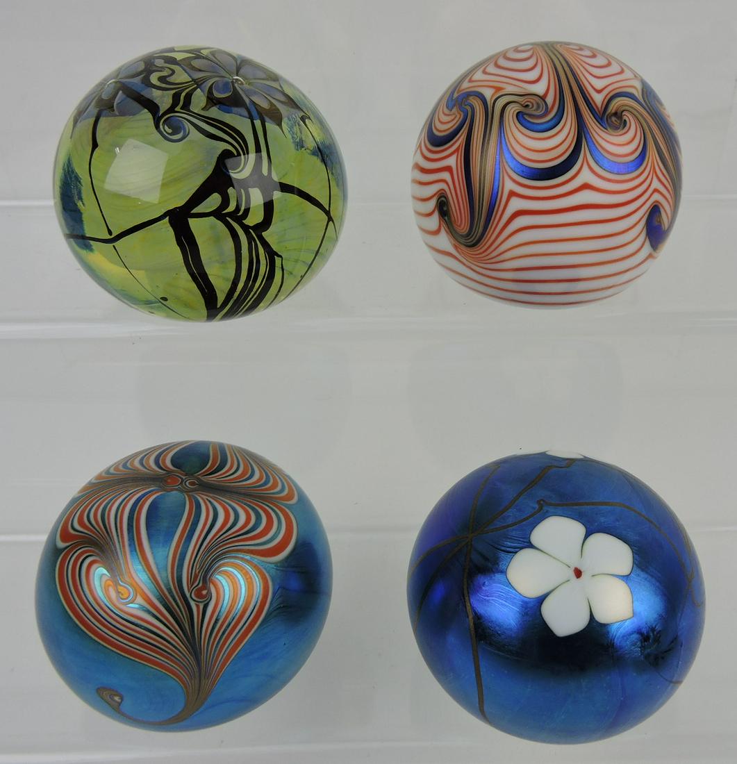 Art glass lot of 4 paperweights: (1 of 1)