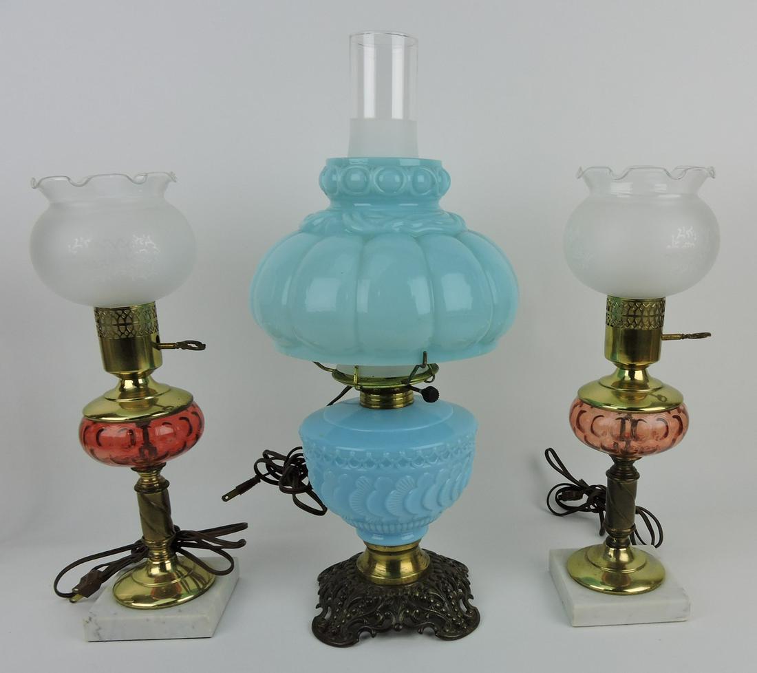 Blue cased glass lamp (shade (1 of 1)