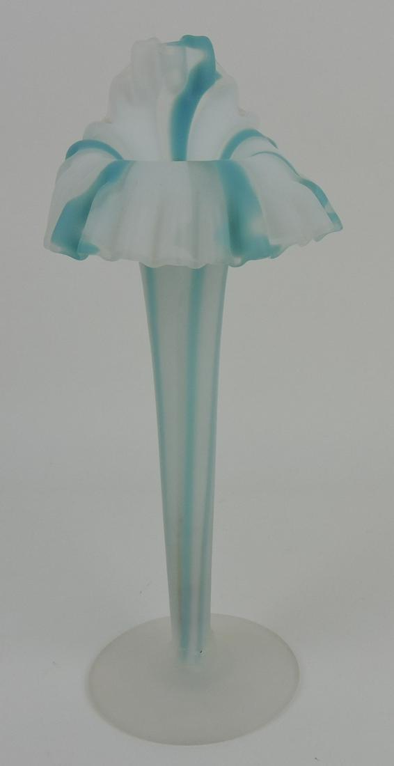 Blue/white stripe satin art glass jack in (1 of 1)