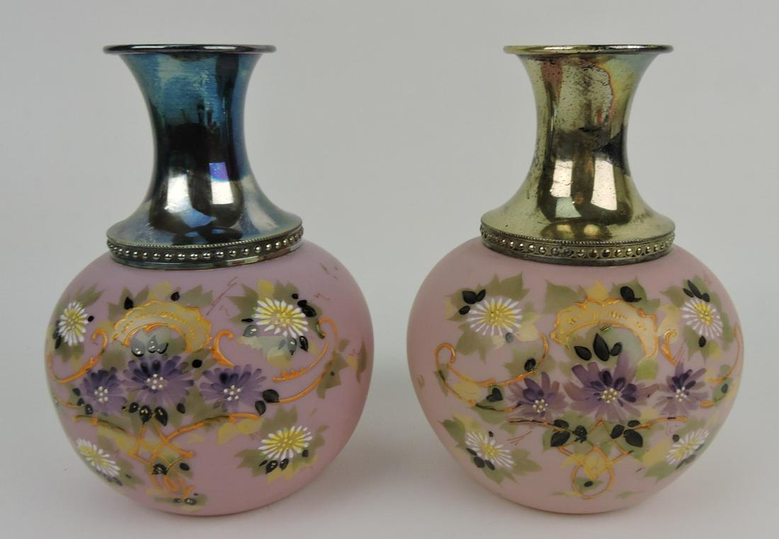 Mt. Washington pink floral enamel pair (1 of 1)