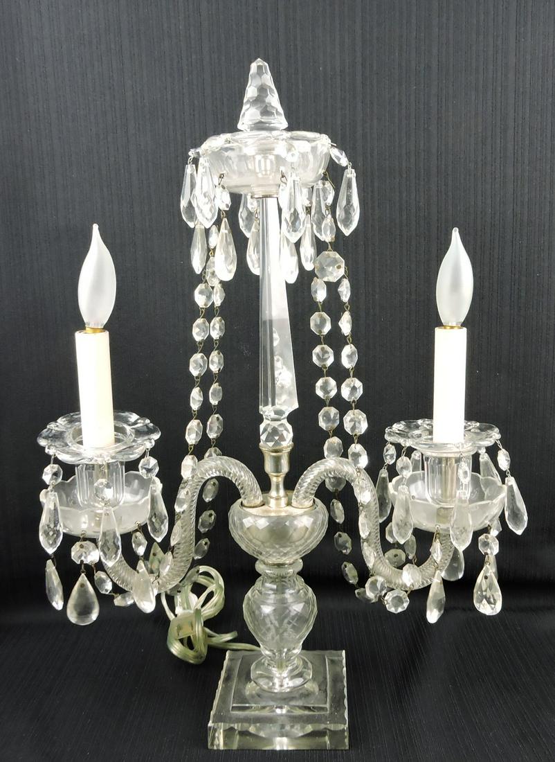 Crystal 2 lite candelabra, 19 1/2": .