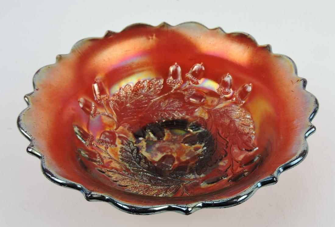 Fenton red carnival glass 6 1/2" Acorn (1 of 1)