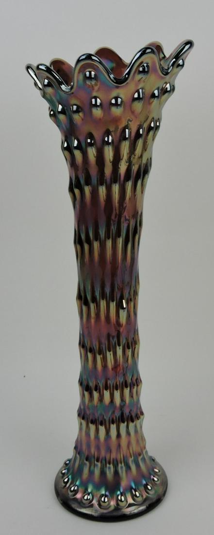 Fenton purple carnival glass rustic vase, (1 of 1)