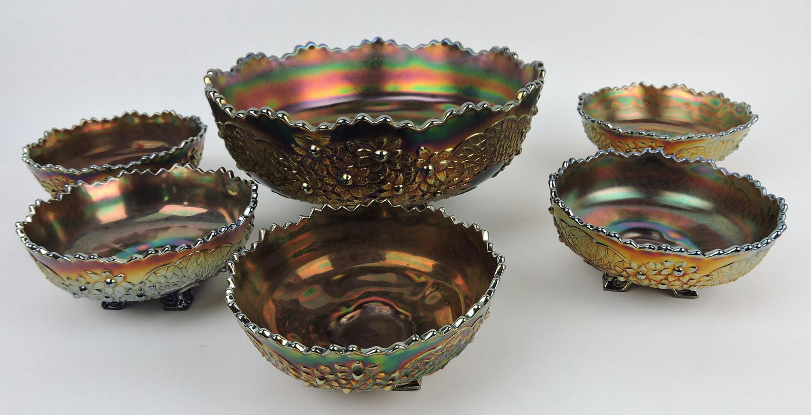 Fenton Orange Tree blue carnival glass (1 of 1)