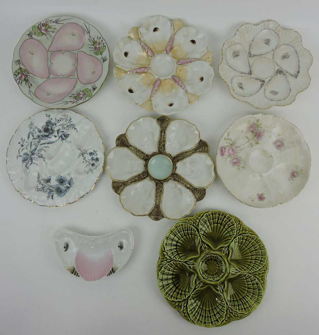 Lot of 8 oyster plates (1 of 1)