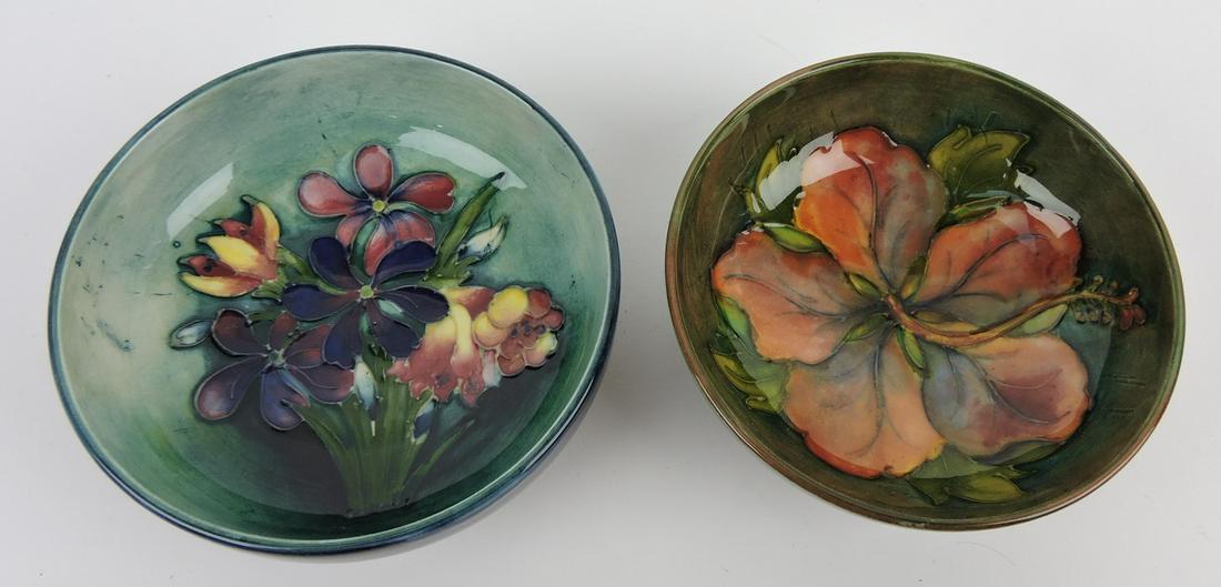 Moorcroft lot of 2 - 4 1/2" bowls (1 of 1)