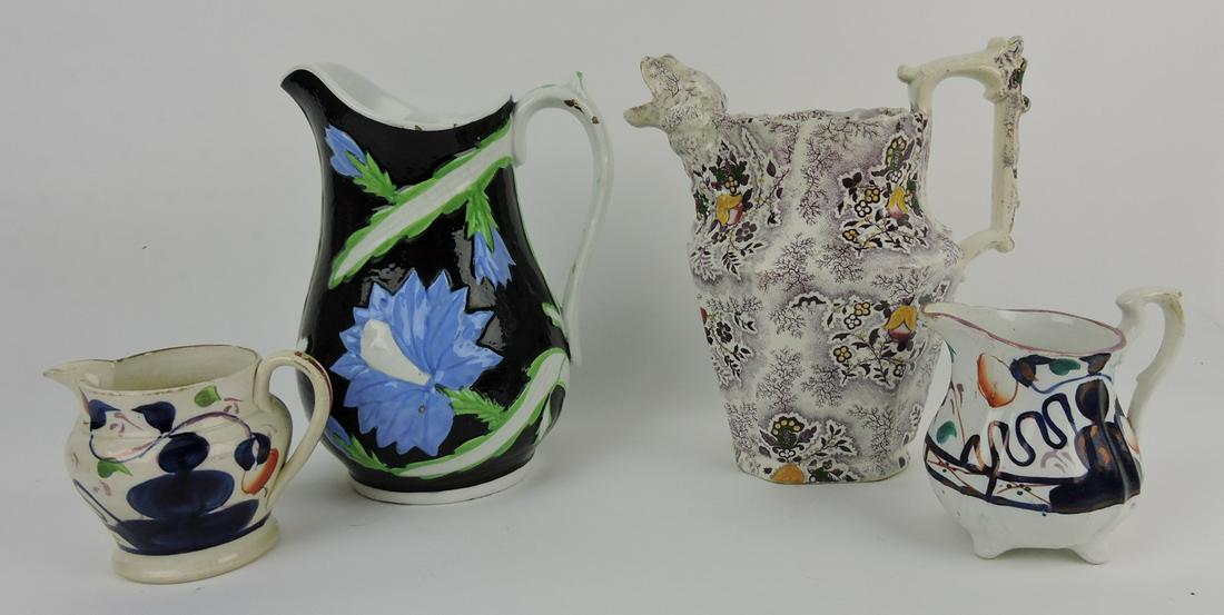 Lot of 4 soft paste pitchers (1 of 1)