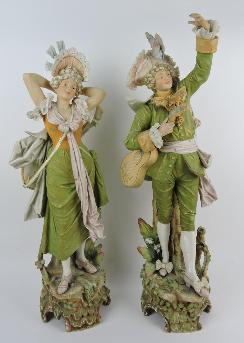Royal Dux pair of bisque figures of (1 of 1)