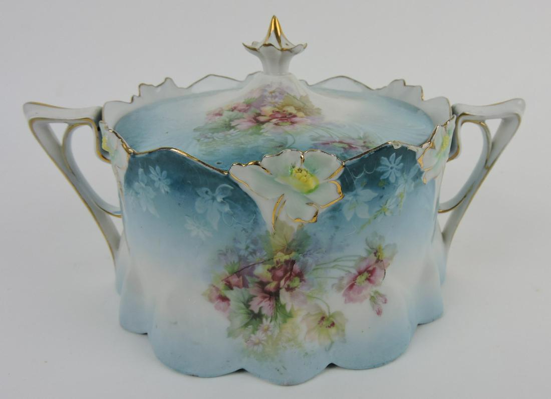 R.S. Prussia biscuit jar, mold 29, lily, (1 of 1)