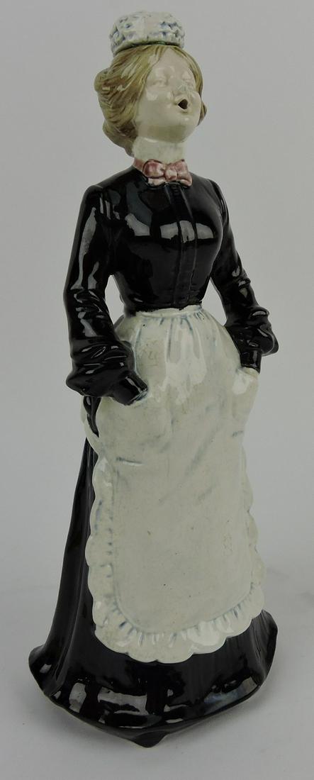 Krause majolica maid figural decanter,: 12"