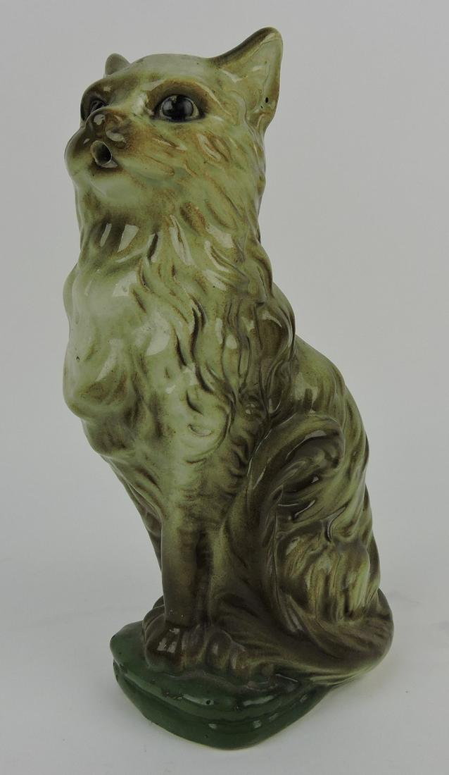 French majolica figural cat decanter, (1 of 1)