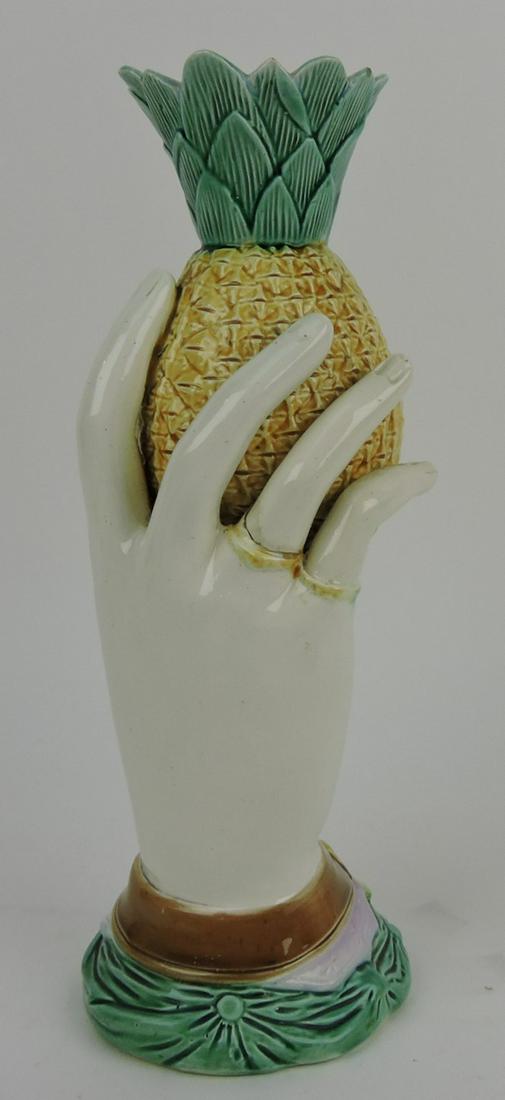 Majolica hand and pineapple 10 1/2" (1 of 1)