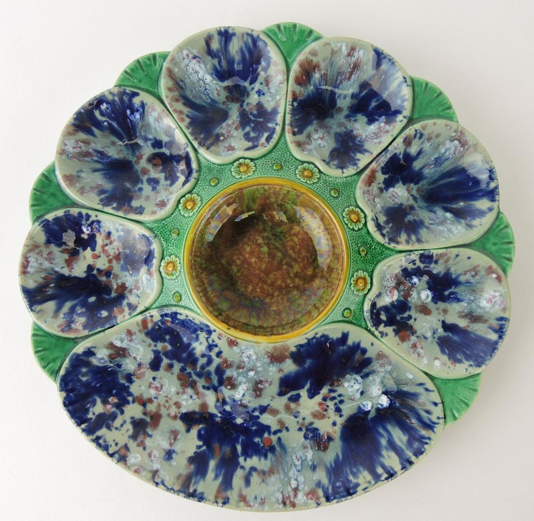 Minton majolica 9" oyster plate with (1 of 1)
