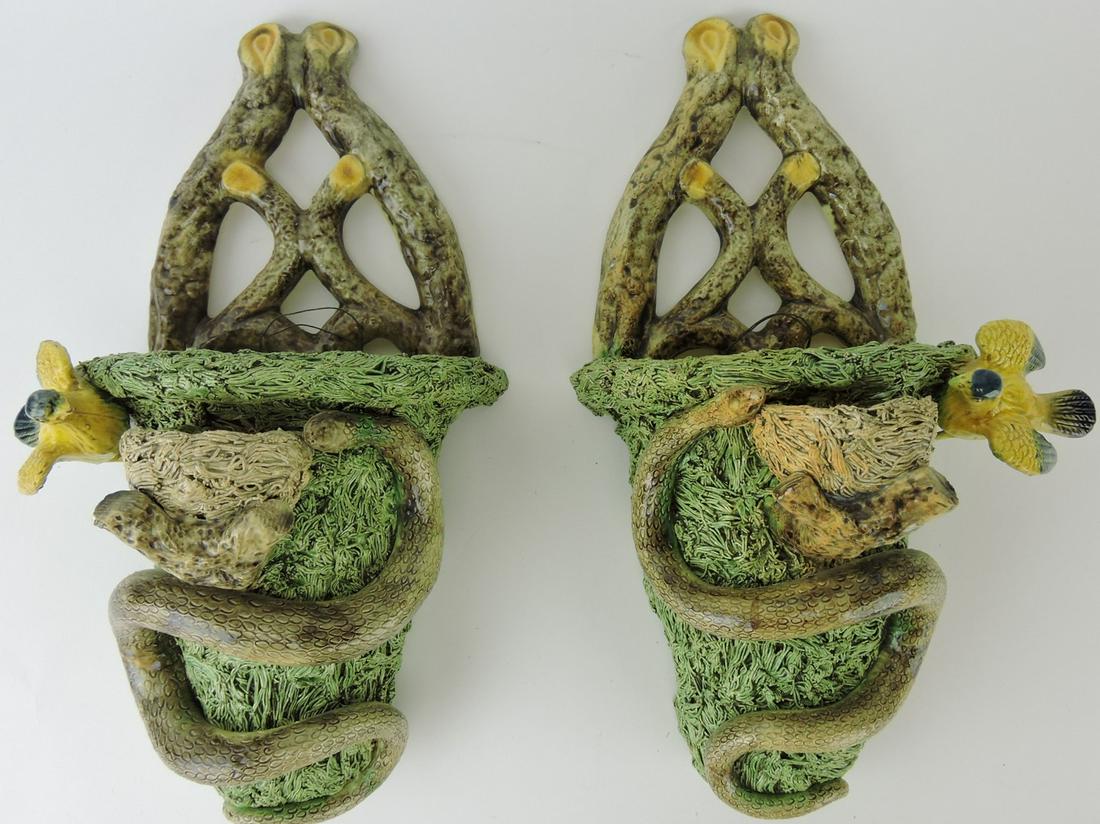 Palissy ware pair of monumental wall (1 of 1)