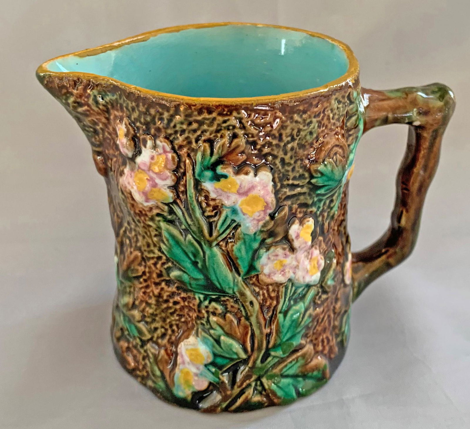 George Jones rustic majolica creamer (1 of 2)