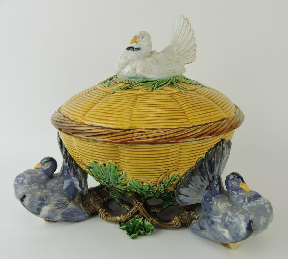 Minton majolica pigeon tureen and (1 of 3)