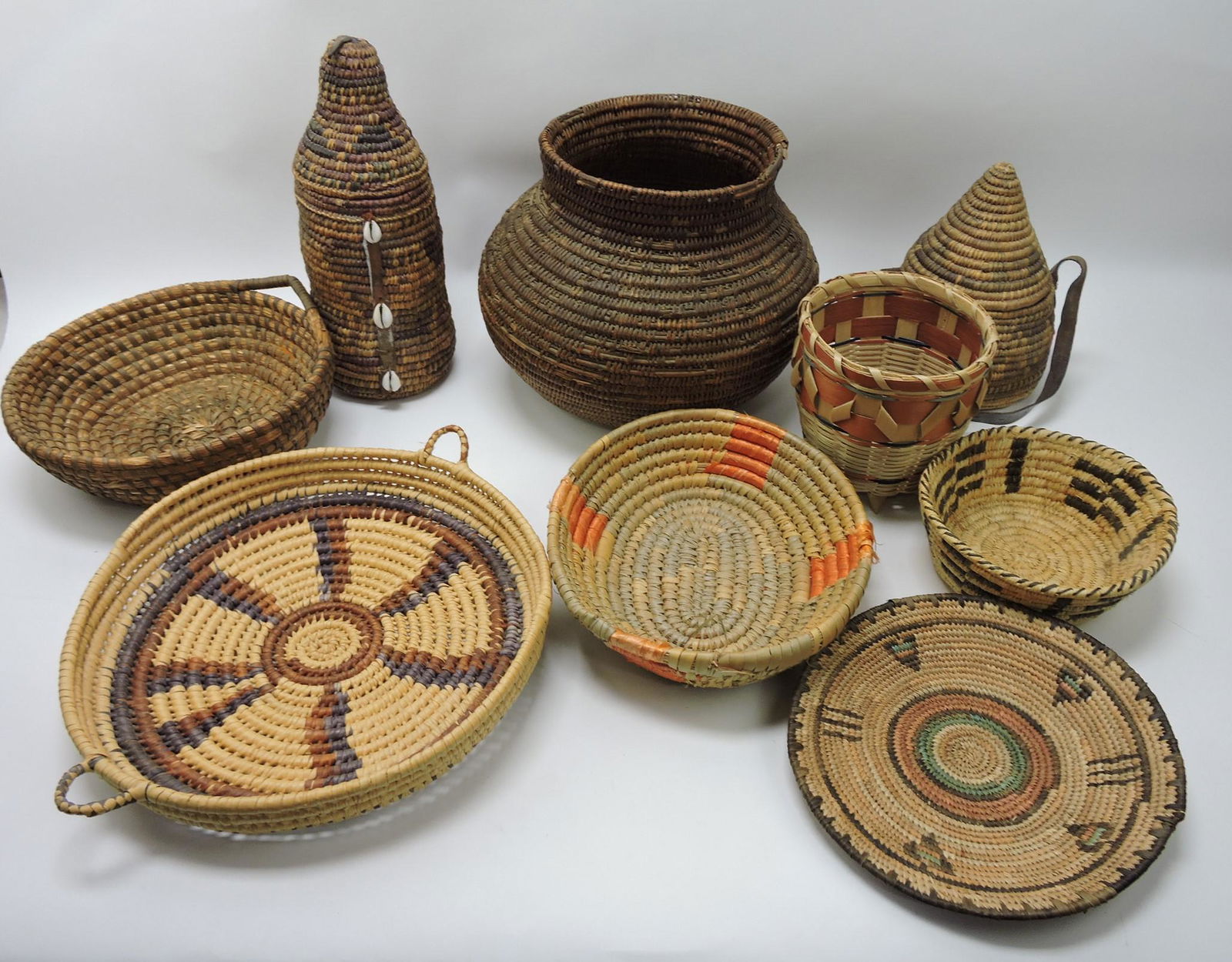 Lot of 9 Indian style baskets (1 of 1)