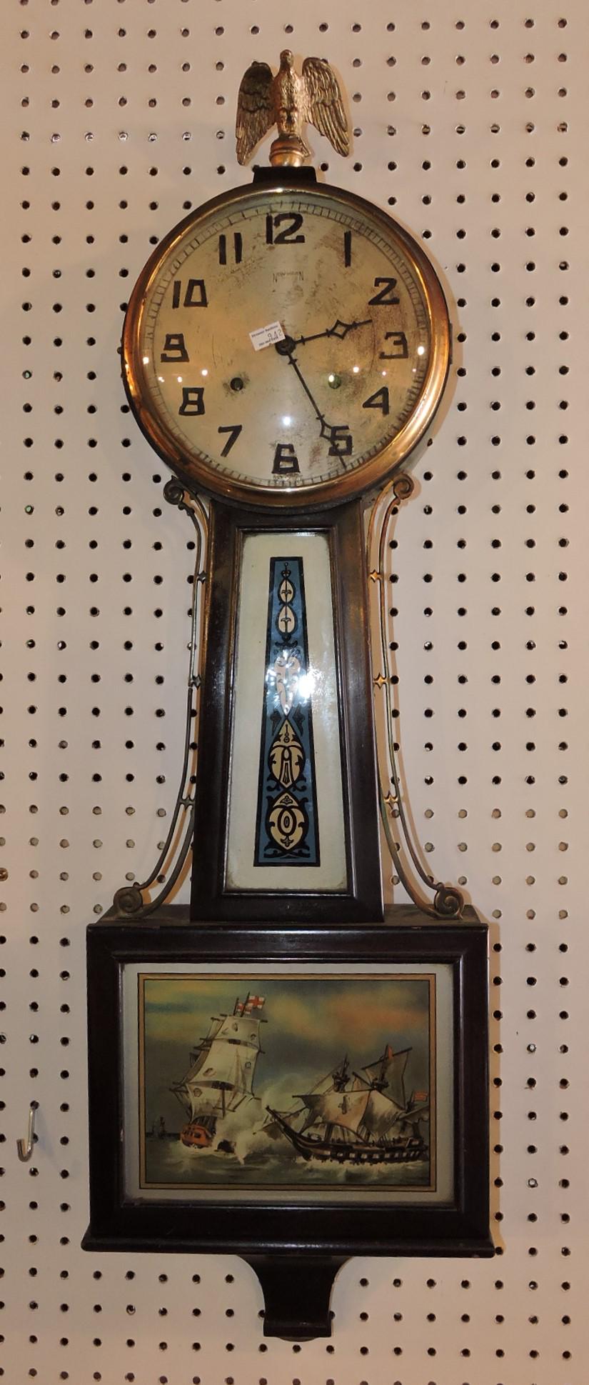 New Haven banjo clock, 37": .