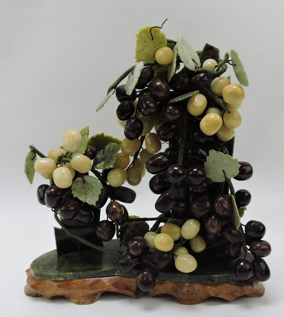 Alabaster grape sculpture, 13 1/2": .
