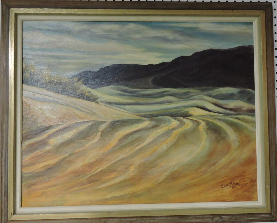 Oil on canvas landscape, 1970, (1 of 2)