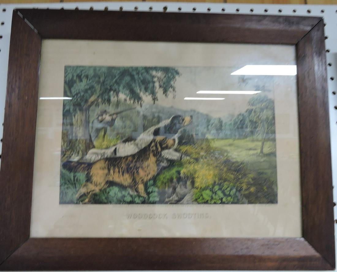 Currier & Ives print "Woodcock Shooting": .