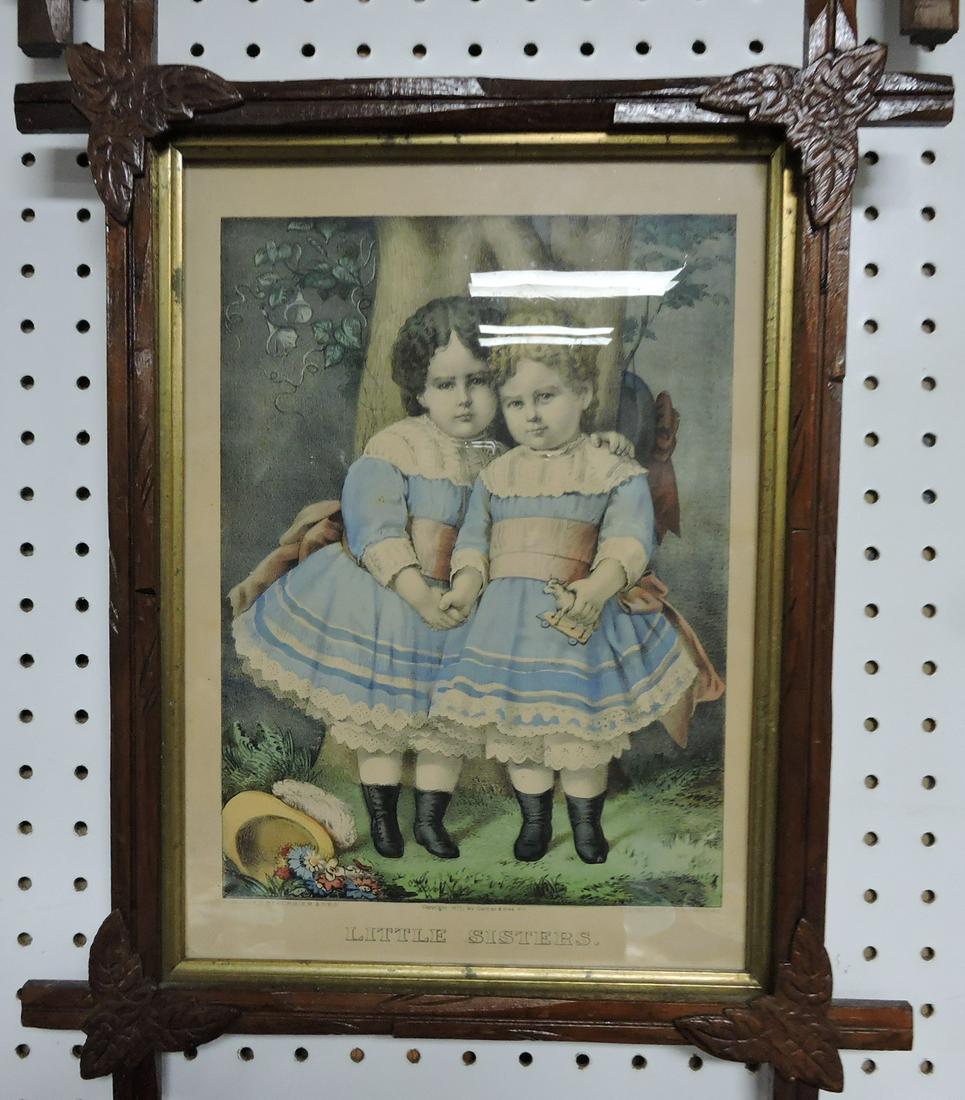 Currier & Ives print "Little Sisters": .