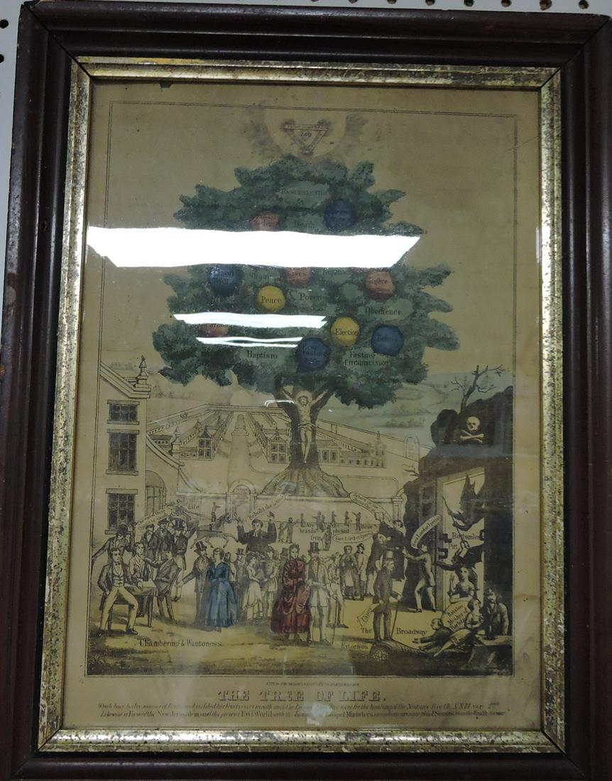 Currier & Ives print "The Tree of Life": .